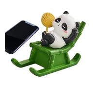 Desk Phone Holder - Resin Panda Figurine Stable Base Non-slip Base Cute Animal Shaped Desk Accessory Decorative Organizer | Small Phone Holder P