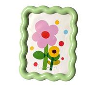 Desk Picture Frame - 17.5x11.5cm Wavy Edge Tabletop Ornament | Photo Frame | For Wall, Home, Office, Dorm, Kids Room, Bedroom, Cabinet, Bookshelf | Cute Decorative Modern Display Aesthetic Stand