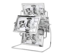 Desk Picture Frame, Double Sided Picture Frame Rotating Picture Frame Standing Picture Frames Metal Photo Frame for 6x4in Photo