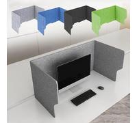 Desk Privacy Panel 60 80 100cm, Portable Fold Table Partition Classroom Privacy Screen, Sneeze Guard, Reducing Noise Visual Distraction Divider, Stable Durable, Protection Of Privacy(Blue,60cm)