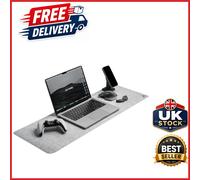 Desk Protective Pad Medium 12x35inch Felt Anti-Slip Easy to Clean Light Grey