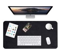 Desk Protector Faux Leather Reversible for Office and Home Black & Red 80cm*40cm