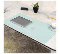 Desk protector with non-slip base; extra-large, stain-resistant and waterproof leather mouse mat; splash-proof and durable design,Light Green,70×35 cm