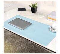 Desk protector with non-slip base; extra-large, stain-resistant and waterproof leather mouse mat; splash-proof and durable design,Sky Blue,70×35 cm
