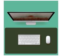 Desk protector with non-slip base; extra-large, stain-resistant and waterproof leather mouse mat; splash-proof and durable design,Dark Green,70×35 cm