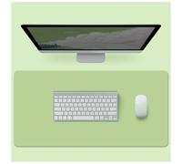 Desk protector with non-slip base; extra-large, stain-resistant and waterproof leather mouse mat; splash-proof and durable design,Matcha Green,80×30 cm