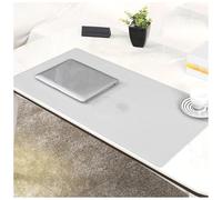 Desk protector with non-slip base; extra-large, stain-resistant and waterproof leather mouse mat; splash-proof and durable design,Light Grey,120×50 cm