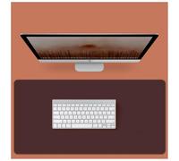 Desk protector with non-slip base; extra-large, stain-resistant and waterproof leather mouse mat; splash-proof and durable design,Dark Brown,100×50 cm