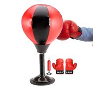 Desk Punching Bag, Inflatable Speed Ball, 12 Inch Suction Cup Showcase, Training Stress Relief Feature, Office Supplies Classic Style, Boxing Toy for Kids Teens Adults Gamers Writers Programmers