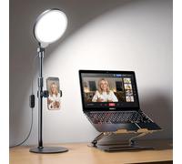 Desk Ring Light For Video Conference, Adjustable Desk Light For Video Calls, Zoom Ligh For Computer,Circle Halo Light for Video Recording,Streaming,Dimmable Desk Lamp for Home Office