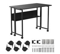 Desk Rolling Desk Rolling Table Folding Beard Table Black 100x58 cm
