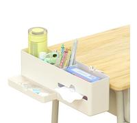 Desk Side Storage Organizer, Desk Cup Holder, No Drill Pen/Pencil/Phone Holder with Hanging Under Table, Clamp On Desktop Side, Stationery Organization Accessories for Home Office(L-size)