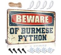 Desk Signs for Office Funny Beware of Burmese Python Sign Bathroom Art Wall Decor Metal Tin Signs Funny ( Size : 30X40CM )