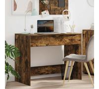 Desk Smoked Oak 100x50x78cm Engineered Wood Minimalist Single Drawer Home Office