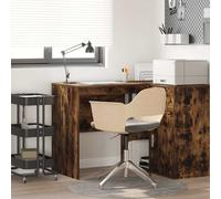 Desk Smoked Oak 102x50x75cm Engineered Wood Compact Home Office Ideal with Shelf