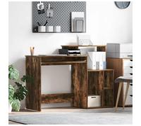 Desk Smoked Oak 120.5x44x88.5cm Engineered Wood Minimalist Storage Shelf Compact
