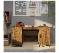 Desk Smoked Oak 140x50x75 cm Engineered Wood & Metal Modern Industrial Office.