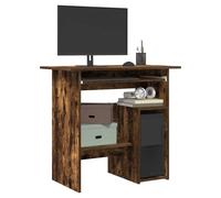 Desk Smoked Oak 80x45x74cm Engineered Wood Writing Desk with Cabinet and Drawer