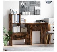 vidaXL Desk Smoked Oak 131.5 x 50 x 106.5 cm Engineered Wood