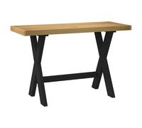 Desk Solid Pine Natural Top Black A-shaped Legs 120x50x75cm Rustic Workstation