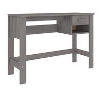 Vidaxl Desk Hamar Light Grey 110X40X75 Cm Solid Wood Pine Desks