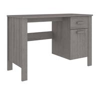 Vidaxl Desk Hamar Light Grey 113X50X75 Cm Solid Wood Pine Desks