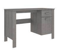 Vidaxl Desk Hamar Light Grey 113X50X75 Cm Solid Wood Pine Desks