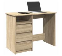 Desk Sonoma Oak 102x50x75cm Engineered Wood Writing Computer Table with Shelves