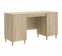 Desk Sonoma Oak 142.5x50x75cm Engineered Wood Vintage Storage 2 Shelves Study UK