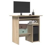 Desk Sonoma Oak 80x45x74cm Engineered Wood Compact Writing Desk w/ Storage Home