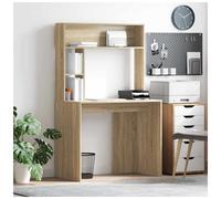 Desk Sonoma Oak Engineered Wood 91x50x149cm Modern Compact 2-Shelf Study Tables