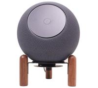 Desk Stand for 2025 New Echo Studio,Black Walnut Wood Metal Stand .Improve Sound Quality and Hide The Power Cord. (Black Walnut)