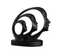 Desk Statue, Black Human Face Shape Desktop Abstract Art Ornaments Creative Decoration