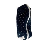 Desk Storage Pencil Pouch with Soft Fabric Exterior, Zippered Dotted Case for Pens Pencils Classroom Study Supply Zippered Pencil Case Fabric Pen Pouch Stationery Organizer Desk School Study Writing