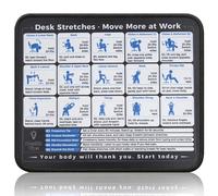 Desk Stretches Move More at Work Mouse Pad, Non-Slip Smooth Surface HD Printed Office Stretch Exercises Desk Mat, Premium Mousepad for RSI Relief, Gift for Remote Workers Office Staff