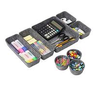 Desk Supplies Organisers, 8 Set Felt Drawer Organisers Dividers Stationery Stroage Boxes Desktop Dresser Makeup Cosmetics Boxes Utility Storage Bins Trays Holder Sorter for Home Office Storage - Gray