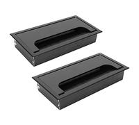 Desk Table Grommets, Aluminum Alloy Rectangle Cord Cable Wire Hole Cover Organizer Cable Tidies Port Hole Covers with Brushes for Home Office Table 6.3x3.1in