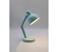 Desk Table Lamp, 20cm Adjustable Neck Reading Light with Clamp, Eye Protection Lamp Mini Portable Book Table Lamps, Battery Operated Cordless Study Lamp with Clamp, Blue
