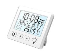 Desk Temperature Humidness Measurement Meter with Time Date Display for Indoor Home Thermometers Hygrometer Large Display Thermometers Hygrometer