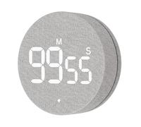 Desk Timer for Productivity Magnetic Digital Kitchen Timer Rechargeable Fabric Mesh Cover 99 Mins Countdown/Count Up Stylish Efficana Konah Home Timmer for Cooking (Grey)