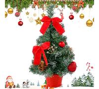 Desk Top Christmas Tree with Lights | 15.7 Inches Artificial Seasonal Decor,Artificial Christmas Tree | for Home Room Winter Office Party Table Centerpiece