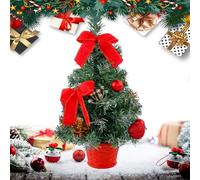 Desk Top Christmas Tree with Lights,15.7 Inches Holiday Decoration - Small Artificial Christmas Tree | for Home Office Winter Mantel Room Holiday Party Table Centerpiece