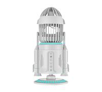 Desk Top Fan - Strong Breeze Personal Fans | Quiet 5000Rpm with Light Rocket Shape Rotating Air Circulator for Cooling Workplace Home School Living Room Dorm Hot Days