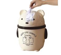 Desk Top Garbage Can Mini - Cute Bear Desk Trash Can with Lid | Mini Trash Cans for Kitchen Bathroom Dressing Table | Tiny Waste Bin Desktop Accessory | Home Office Counter Use