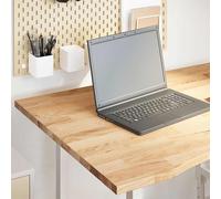 Desk Top Untreated 100x80x2.5 cm Solid Wood Oak Rectangular Berkfield Home Brown One Size