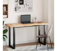 Desk Top, Untreated Solid Acacia Wood, 120 x 50 x 4 cm, Rectangular for Office, Home Office, Workplace with Cable Duct and Organiser, Accessories for Ergonomic Gaming Workplace