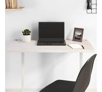 Desk Top White Solid Pine 80x40x2.5cm Untreated Round Edge Cable Holes For Home