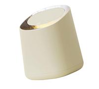 Desk Trash Can Large Capacity Modern Table Waste Bin With Press Opening Lid For Living Room Car Office Plastic 13 x 14.7cm 5.1 x 5.8in