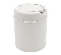 Desk Trash Can Solid Color Desktop Garbage Can Cute Wastebasket Mini Trash Bin Round with Press Lid Cleaning Barrel Tabletop Mini Bin Round Cleaning Barrel for Bedroom Desk Home offices Vanity (B)