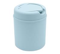 Desk Trash Can Solid Color Desktop Garbage Can Cute Wastebasket Mini Trash Bin Round with Press Lid Cleaning Barrel for Bedroom Desk, Home, offices, Vanity Tabletop (2, Blue)